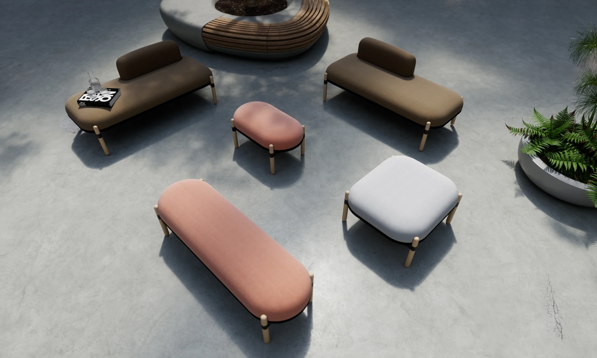 Workplace Studies, view 2 — 3D visualization by Bend Photons